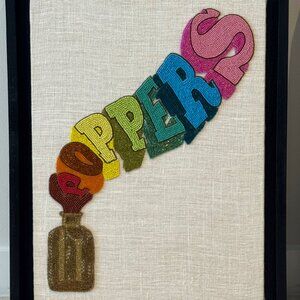 Jonathan Adler Hand-Beaded “POPPERS” Artwork | Framed | Collectible